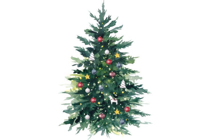 Albero di Natale da parete disegnato 