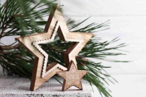 Decorazioni di Natale in legno a forma di stella