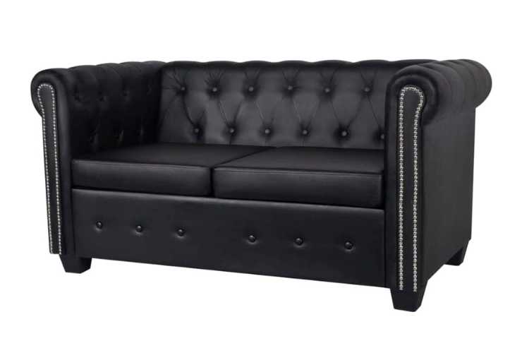 Divano Chesterfield 2 posti nero