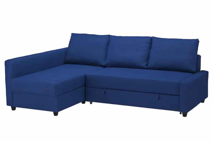 Divano letto FRIHETEN Ikea con fodera SKIFTEBO blu 