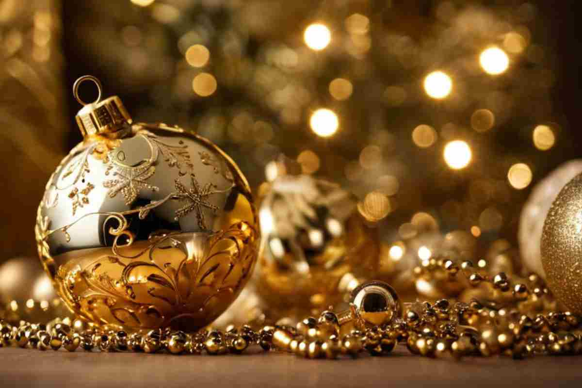 Addobbi per albero di Natale bronzo e oro