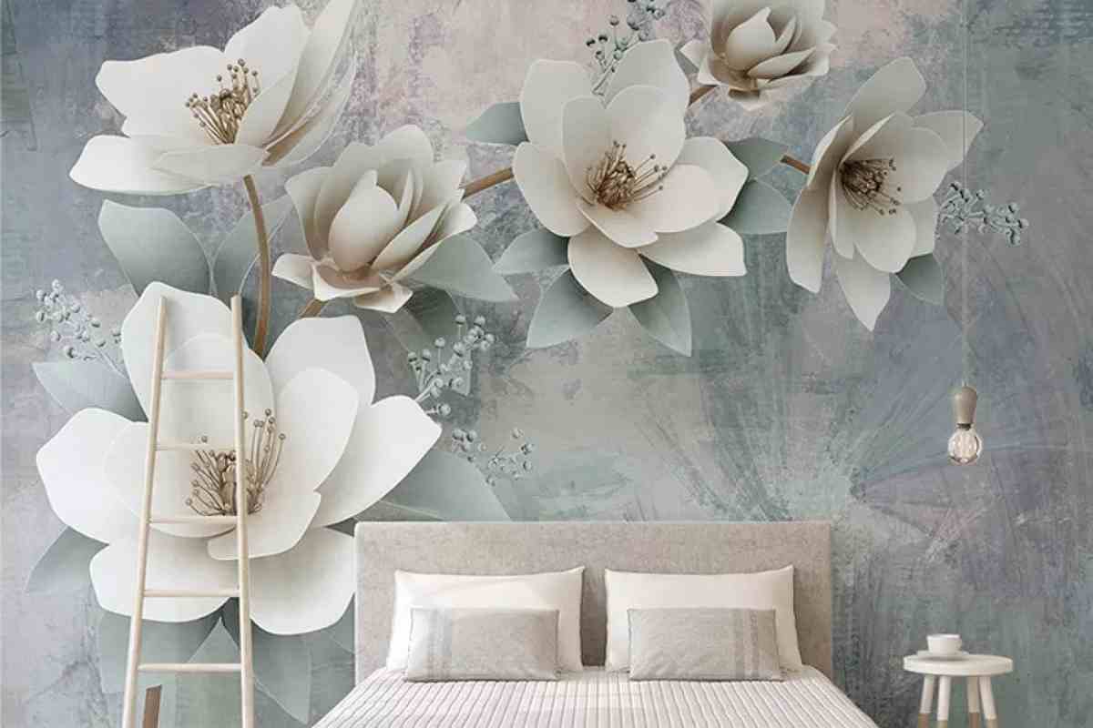 Carta da parati fiori shabby chic