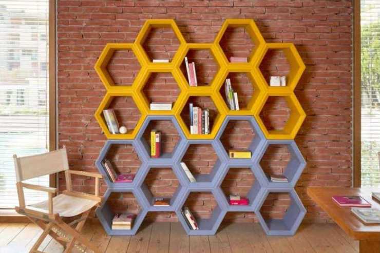 Libreria colorata Hexa Viadurini