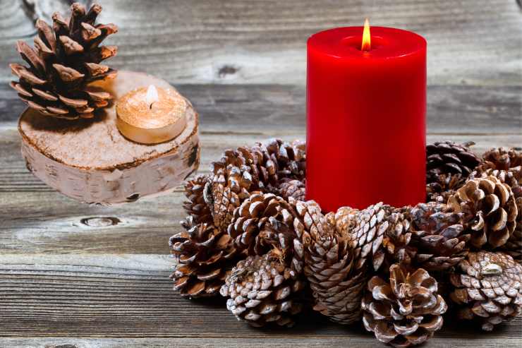 candele pigne idee decorazioni fai da te autunno inverno