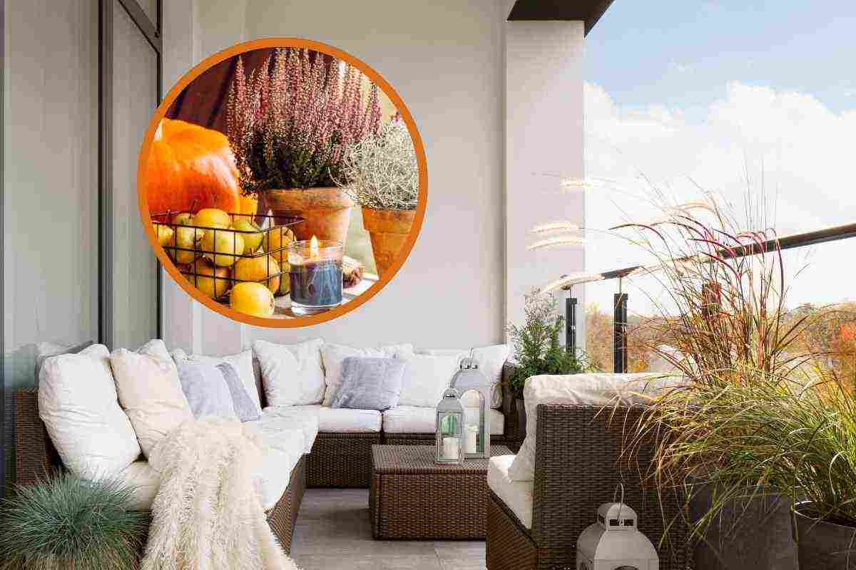 Arredo balcone autunno accogliente