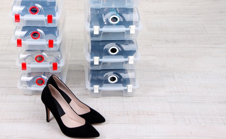 box plastica idee organizzare scarpe soluzioni 