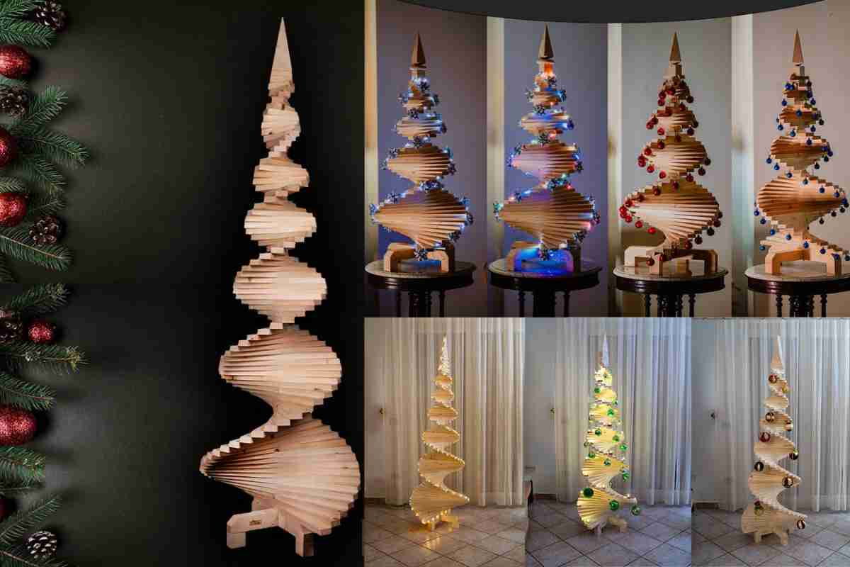 Albero di Natale in legno a spirale Femiro 