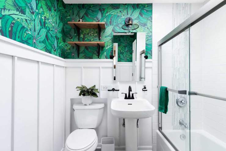 Boiserie bagno verde