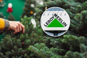 alberi di natale e logo leroy merlin