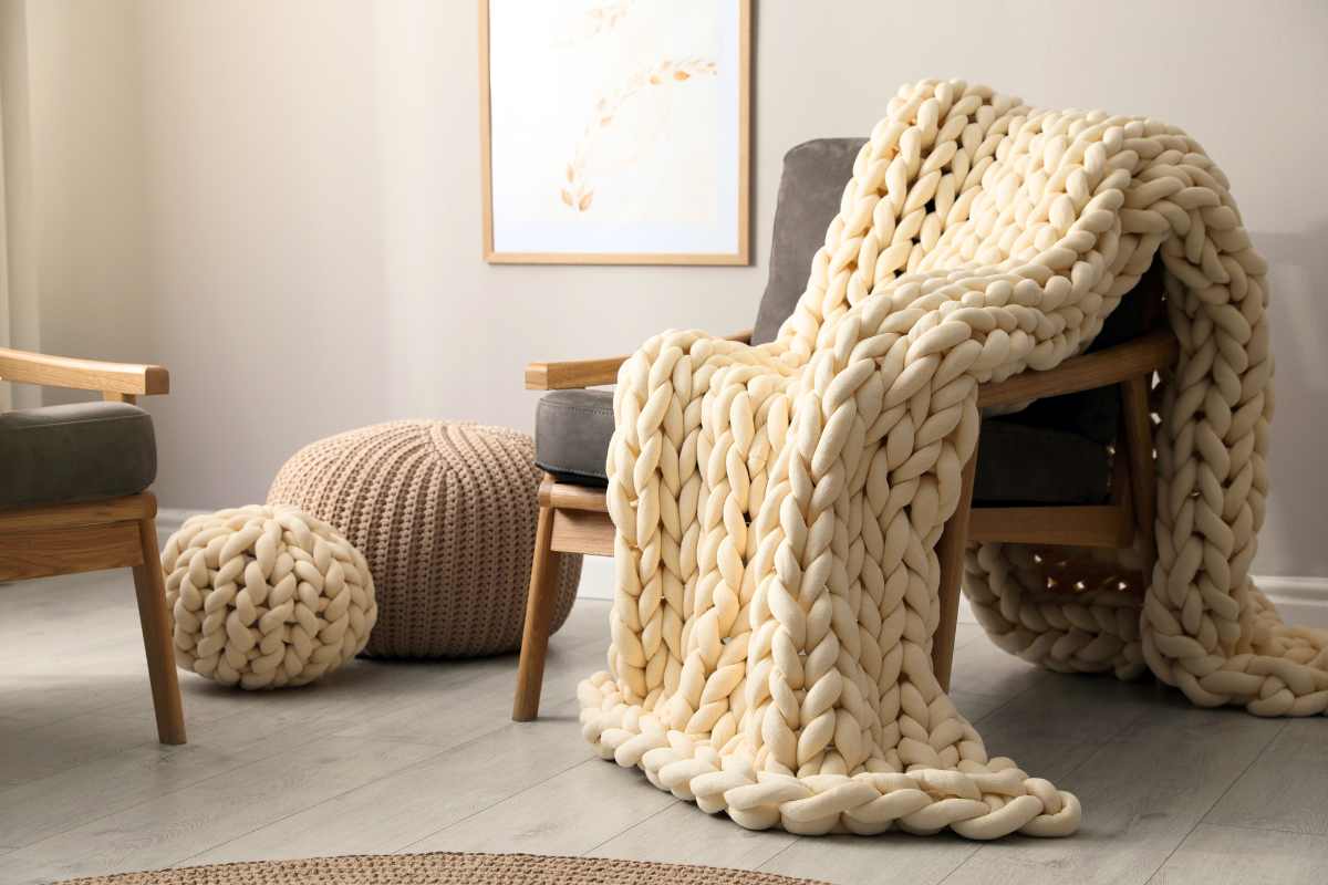 arredo invernale coperte sedia