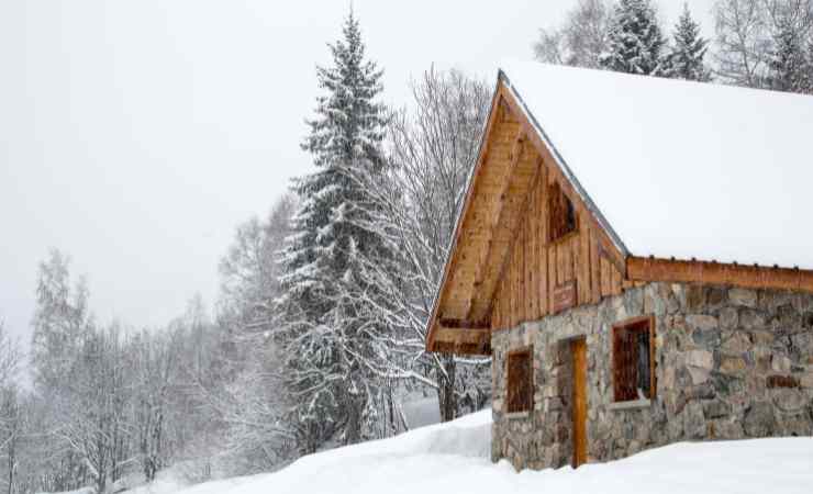 chalet sulla neve