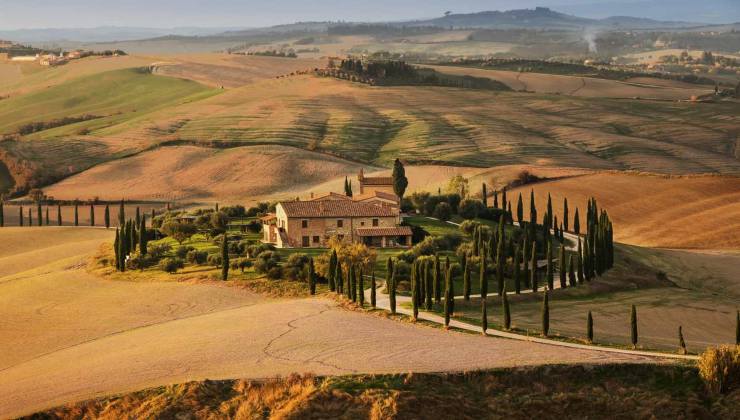 Una splendida veduta sulla Val d'Orcia in Toscana