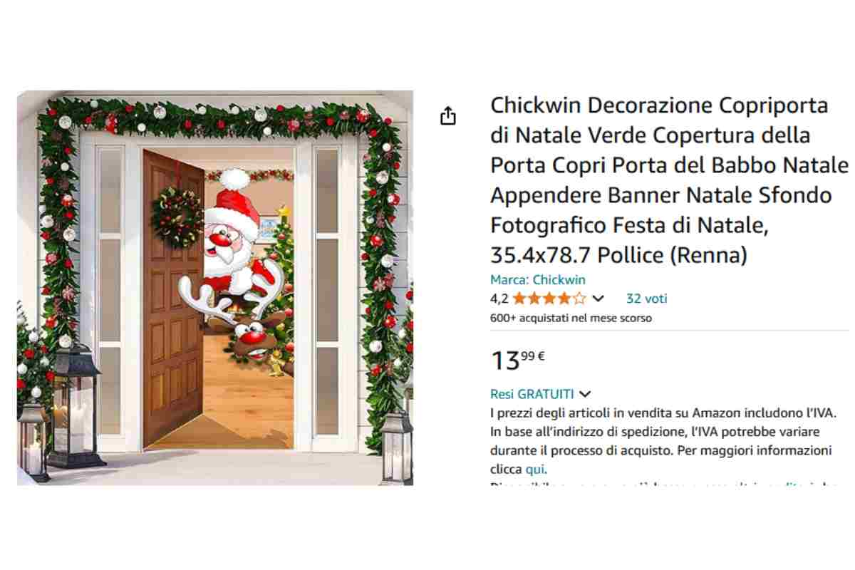 Decorazione natalizia per la porta 