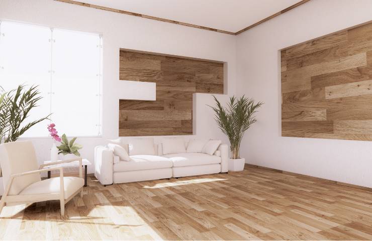 living con pavimento in parquet