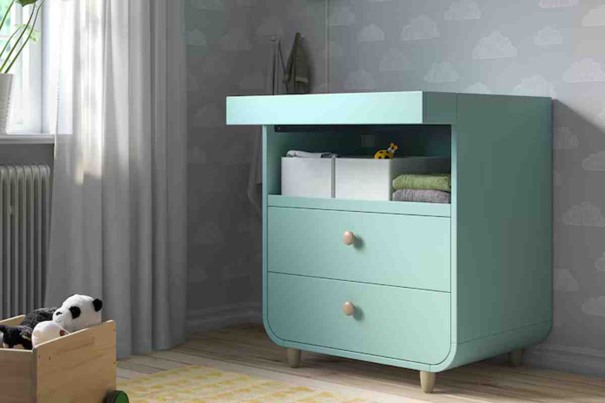 Fasciatoio Ikea di colore turchese