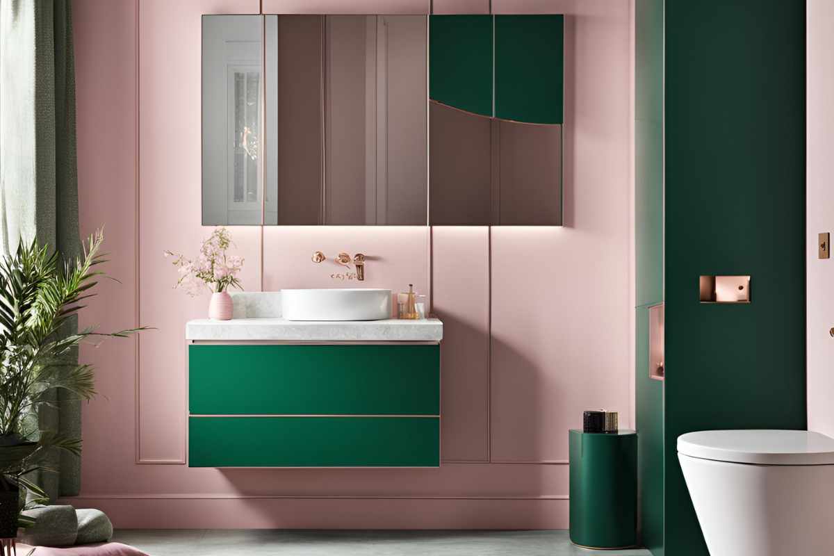 bagno rosa e verde