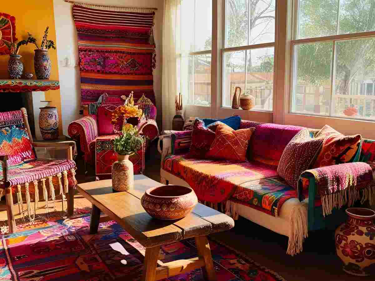 arredo boho mexican in salore con mix di mille colori