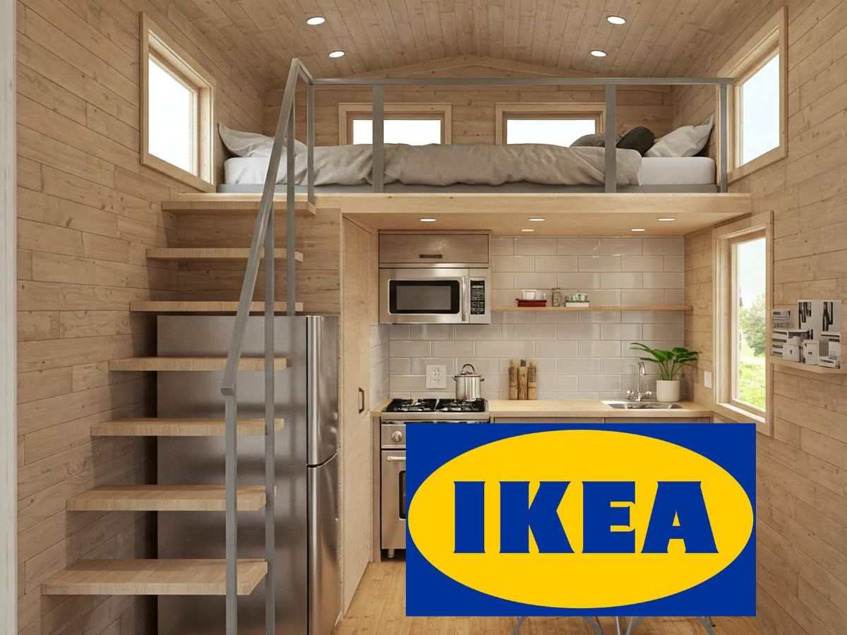 logo ikea e casa in legno piccola