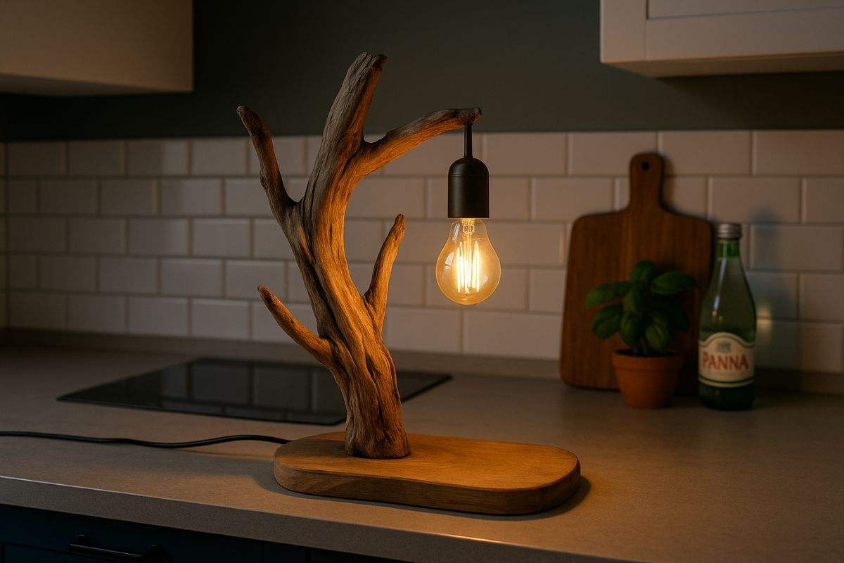 lampada legno
