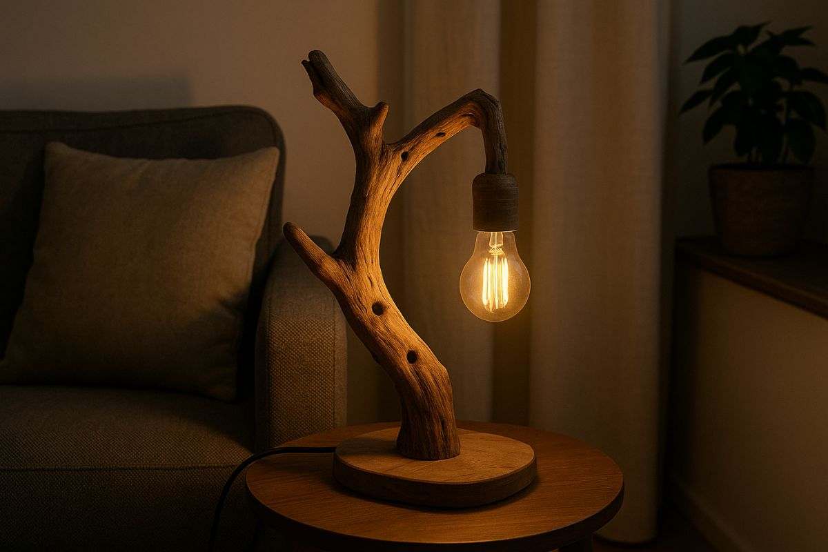 lampada legno